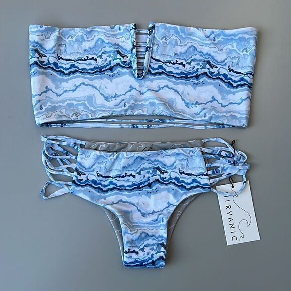 NWT Nirvanic CRYSTAL WAVE ZARA TOP & KONA BOTTOM Swim Set Size M - Picture 1 of 10